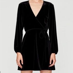 Zara Velvet Black Wrap Dress